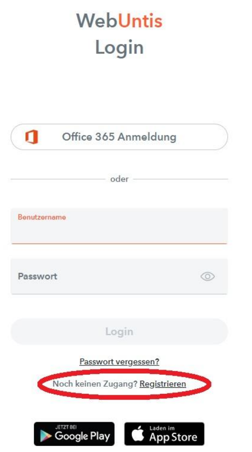 Auswahl für einen neuen Zugang